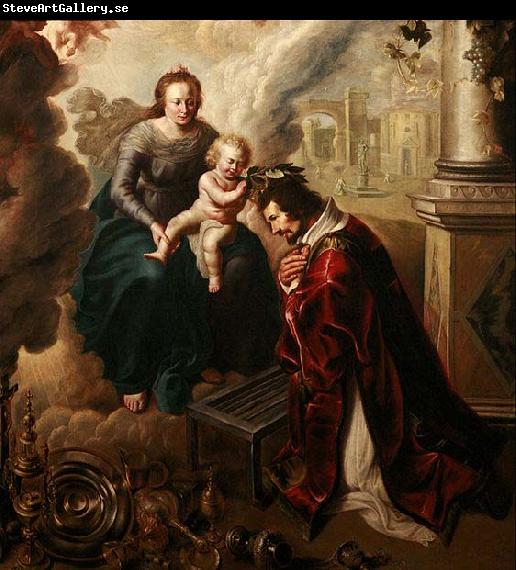 unknow artist Saint Lawrence crowned by Baby Jesus, Claude de Jongh